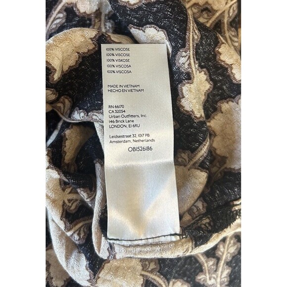 Free People Womens Small Mia Floral Print Tie Neck Tunic Top Long Sleeve NWT - Picture 8 of 11